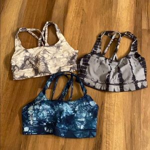 3 Lululemon Tie Dye Sports Bras